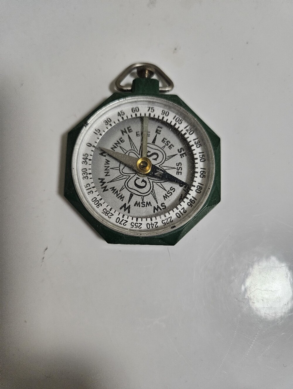 Octagonal Green Vintage Girl Scout Pocket Compass